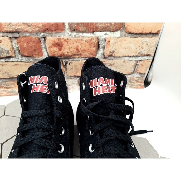 Rare Miami Heat‎ Converse Chuck Taylor Hi Ctas Sneakers Men Sz 12 NBA Black Red main image 7